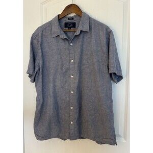 Even Tide Mens Shirt Extra Large Button Up Hemp Linen Blend Regular Fit Cruise
